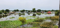 The floods submerged parts of the towns including gas stations