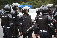 A photo of policemen at work