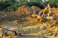 A photograph of a mining operation