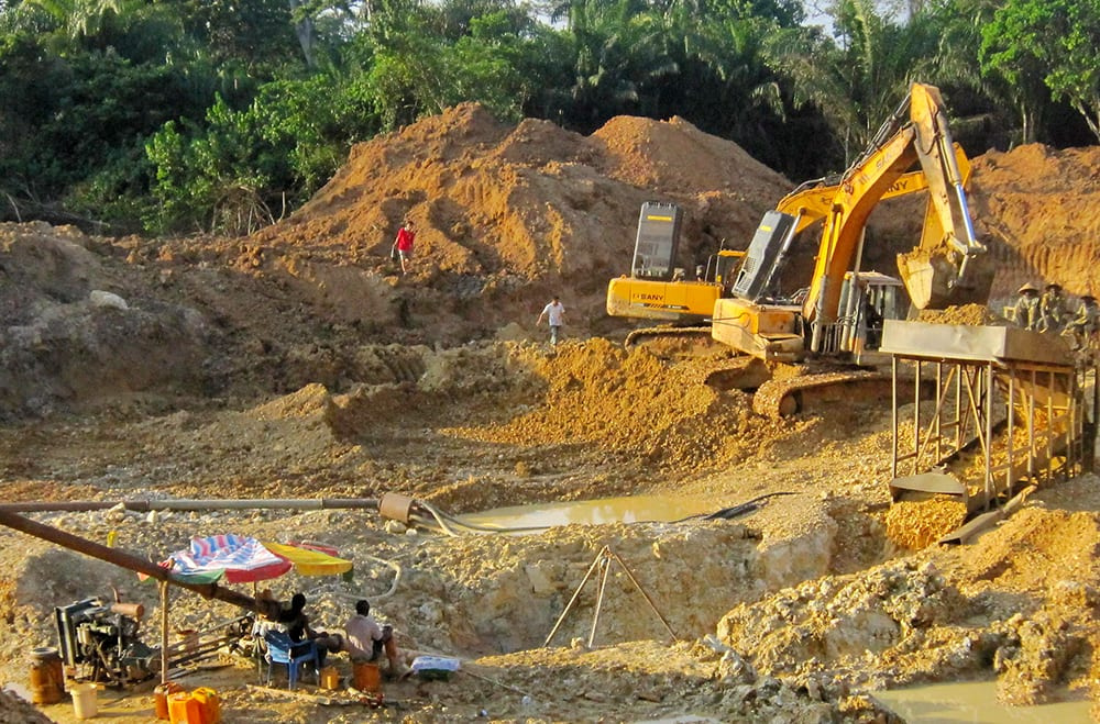 A photograph of a mining operation