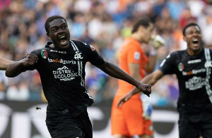 Emmanuel Gyasi was on target for his Italian Serie A side Spezia