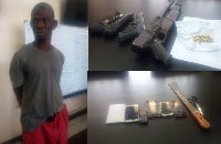 Mohammed Iddrisu INSET: The seized weapons