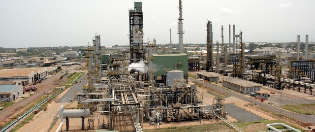 A photo of the Tema Oil Refinery