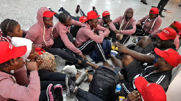 A photo of the Ghana Rugby female team