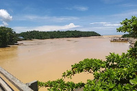 File photo of a waterbody polluted due to galamsey