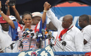 President Akufo-Addo introduces Adwoa Safo during a 2016 rally