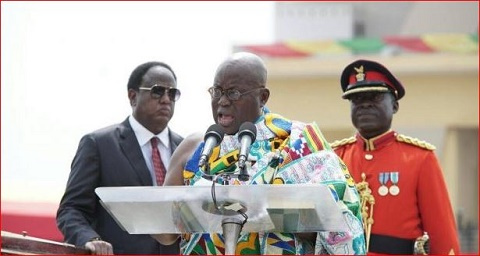 President Akufo-Addo delivering his inauguration speech on January 7