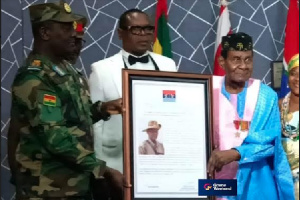 The Ghana Armed Forces honored Hammond with a citation