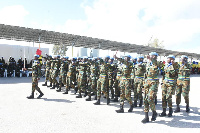 Ghanaian Battalion in Lebanon marching