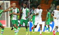 The Black Stars of Ghana(R) vs Super Eagles of Nigeria( L)