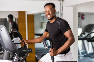 Man working out in a gym