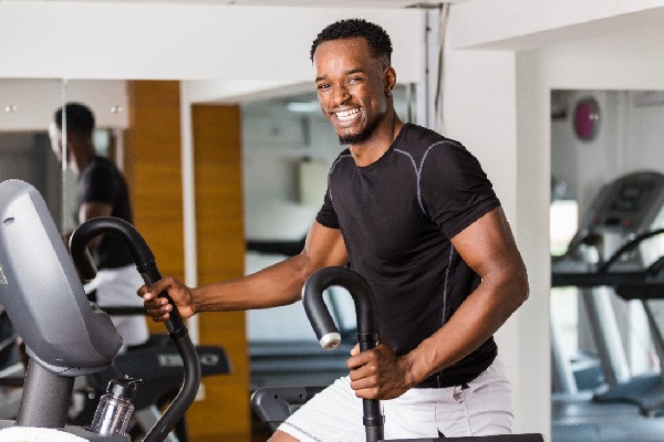 Man working out in a gym