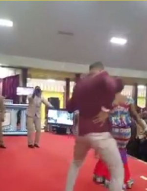 Bishop Daniel Obinim on the dance floor with wife