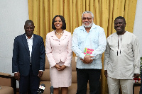 Former President Jerry John Rawlings and the heads of the Electoral Commission