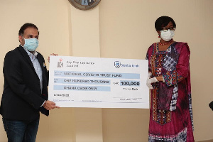 A cheque of GHC100,000 was presented to the National Trust Fund