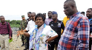 Cecilia Abena Dapaah, Minister for Sanitation and Water Resources on a tour in Accra