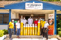 20 units of oxygen-filled cylinders were presented to the hospital