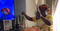 Kumawood actresses Tracey Boakye celebrating her 'victory'