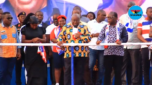 President Akufo-Addo addressing the crowd at the rally