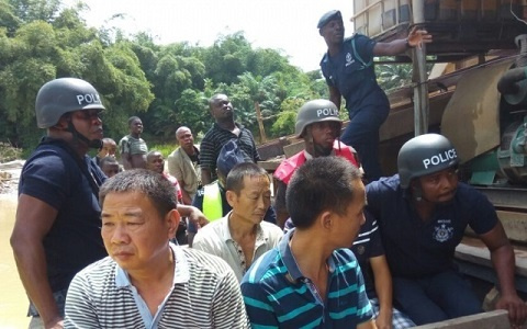 Four Chinese nationals were arrested in Akyem Topreman