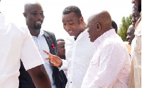 Dr. Otchere Addai Mensah (L) with Chairman Wontumi (M) and President Akufo-Addo in a chat