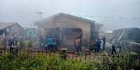 Daboya residents trying to put out the fire