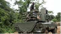 Soldiers during a joint military operation by Uganda and the Democratic Republic of Congo i