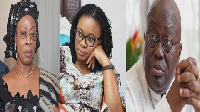 President Nana Addo Dankwa Akufo-Addo(R), Charlotte Osei (M) and Chief Justice Sophia Akuffo(L)