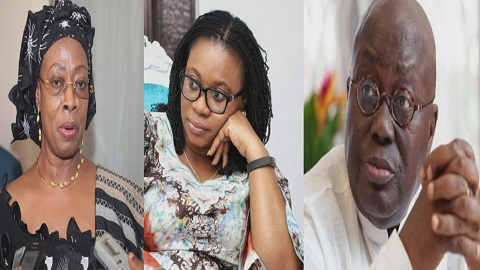 President Nana Addo Dankwa Akufo-Addo(R), Charlotte Osei (M) and Chief Justice Sophia Akuffo(L)