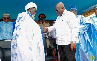 Chief Imam, Sheikh Dr. Osmanu Nuhu Sharubutu exchange pleasantries with President Akufo-Addo