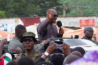 President Mahama on a campaign tour