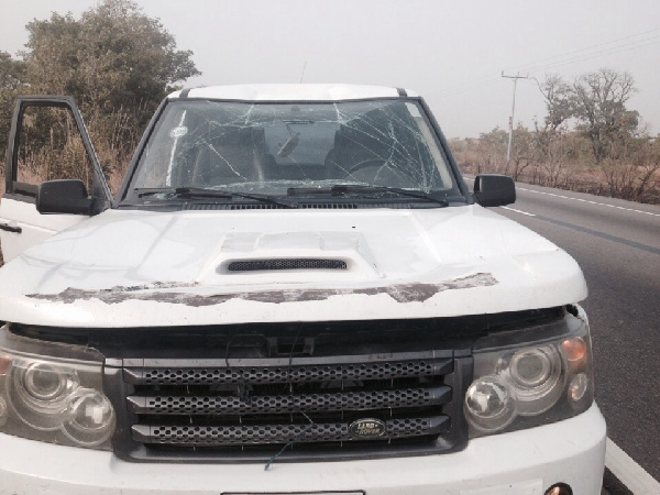 Barima Sidney's damaged car