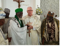 National Chief Imam with Father Andrew Nii Lante Campbell at Christ the King church