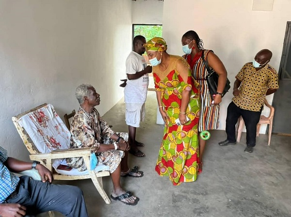 Elizabeth Kaakie Mann and some Assembly members at courtesy calls on traditional authorities