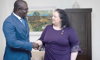 Bryan Acheampong with Shlomit Sufa, Israeli Ambassador to Ghana