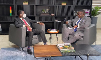 Host Francis Abban (right) and Education Minister Dr Adutwum