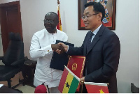 Ken Ofori-Atta and Chinese Ambassador Shi Ting Wang