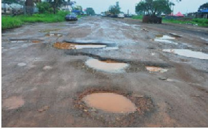 A photo of deplorable road