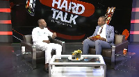 Acting NPP General Secretary, John Boadu (L), speaking on 'Hard Talk' on GhOne