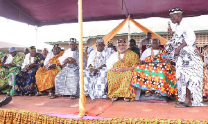 Former President Rawlings was on Saturday installed chief of Tadzewu