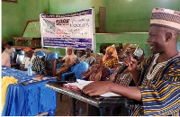 Kuoro Bamula Basinjia Chiemina III, the Chief of Kandia speaking at the event