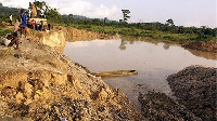 An illegal mining site