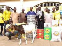 MTN officials and Chief Imam with the items