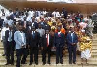 A group photo of participants at the forum