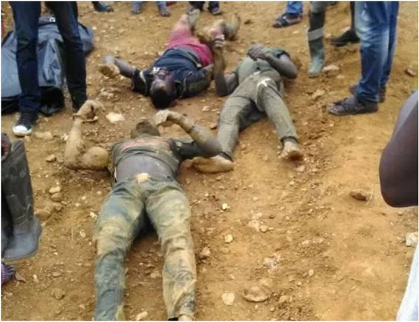 Four small scale miners were found dead near a mining site on sunday