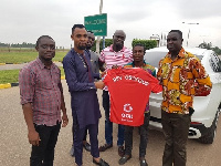 The fans presented a jersey to Reverend Obofour