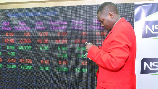 A trader at the Nairobi Securities Exchange (NSE) trading floor on August 26, 2020. PHOTO | SALATON