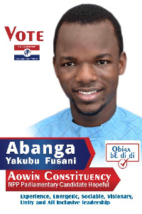 Abanga Yakubu Fuseini is seeking to represent Aowin Constituency