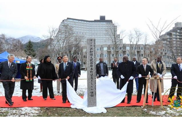 President Nana Addo Dankwa Akufo-Addo at Inawashiro, the birth of Dr. Hideyo Noguchi