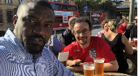 John Dumelo and the former UK High Commissioner to Ghana, Jon Benjamin